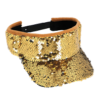 Verkleed zonneklep/sunvisor   voor volwassenen   Glitter goud   Carnaval/festival