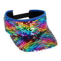 Verkleed zonneklep/sunvisor   voor volwassenen   Glitter regenboog   Carnaval/festival