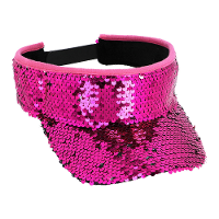 Verkleed zonneklep/sunvisor   voor volwassenen   Glitter roze   Carnaval/festival