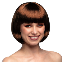 Verkleedpruik dames   bruin   Cabaret/Hollywood/Diva   Carnaval   kort haar bobline
