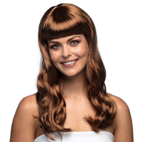 Verkleedpruik dames   bruin   Cabaret/Hollywood/Diva   Carnaval   lang chique haar