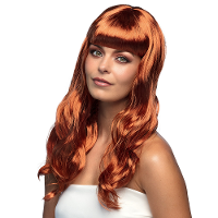 Verkleedpruik dames   koper   Cabaret/Hollywood/Diva   Carnaval   lang chique haar