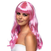 Verkleedpruik dames   lichtroze   Cabaret/Hollywood/Diva   Carnaval   lang chique haar