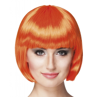Verkleedpruik dames   oranje   Cabaret/Hollywood/Diva   Carnaval   kort haar bobline