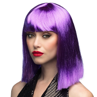 Verkleedpruik dames   paars   Cabaret/Hollywood/Diva   Carnaval   half lang chique haar
