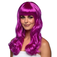 Verkleedpruik dames   paars   Cabaret/Hollywood/Diva   Carnaval   lang chique haar