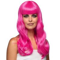 Verkleedpruik dames   roze   Cabaret/Hollywood/Diva   Carnaval   lang chique haar