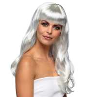 Verkleedpruik dames   wit   Cabaret/Hollywood/Diva   Carnaval   lang chique haar