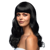 Verkleedpruik dames   zwart   Cabaret/Hollywood/Diva   Carnaval   lang chique haar