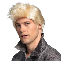 Verkleedpruik met kuif heren   blond   Surfboy/Popster   Carnaval   kort haar