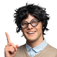 Verkleedpruik met warrig haar heren   zwart   Nerd/Student   Carnaval   kort haar
