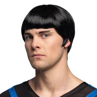Verkleedpruik Mister Spok heren   zwart   Space/Future   Carnaval   kort haar