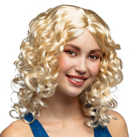 Verkleedpruik voor dames   blond   Jaren 80 en 90/Celebrity/Filmster   Carnaval   lang krullend haar