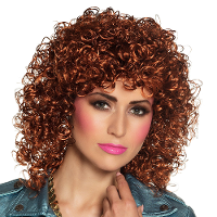 Verkleedpruik voor dames   bruin   Jaren 80/90/Western/fantasy   Carnaval   lang haar   Lizzy