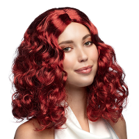 Verkleedpruik voor dames   rood   Middeleeuwen/prinsessen/model   Carnaval   lang haar