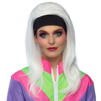 Boland Verkleedpruik voor dames   wit   Eighties/nineties/foute party   Carnaval   lang haar