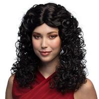 Verkleedpruik voor dames   zwart   Jaren 80/90/Western/fantasy   Carnaval   lang haar   Dolly