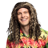 Verkleedpruik voor heren   bruin   Rasta/Hippie   Carnaval   lang haar