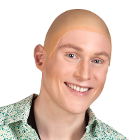 Verkleedpruik voor heren en dames   Kale Kop kapje   bloot hoofd   huidskleur