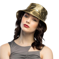 Vissershoedjes zonnehoedjes   Metallic goud print   volwassenen   carnaval
