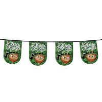 Boland Vlaggenlijn St Patricks day   6 meter   groen   polyester   vlaggentjes   versiering