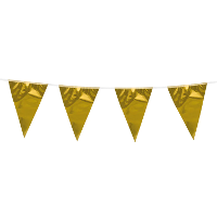 Boland Vlaggenlijn XL   goud   10 meter   vlaggentjes   glitter en glamour