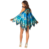 Vlinder/pauwen verkleed vleugels   blauw mix   voor volwassenen   Carnavalskleding/accessoires