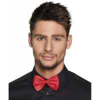 Vlinderstrikje   rood   polyester   11 cm   voor dames/heren   verkleedartikelen