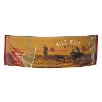 Wilde westen Banner   74 x 220 cm   cowboys en indianen   met ophangringen