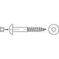 TOOLCRAFT 159341 Bolkop houtschroeven 8 mm 80 mm Binnenzeskant (inbus) Staal Galvanisch verzinkt 50 stuk(s)