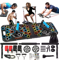 Bominfit 054 Alles in ë̈een Multifunctionele Push up Bord en Thuis Gymweerstands Training Systeem met Abs Roller en Wee