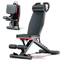 Bominfit 20 in 1 Multifunctionele Verstelbare Dumbellbank 6 Posities Vouwbare Trainingsbank Zware Stalen Constructie PU