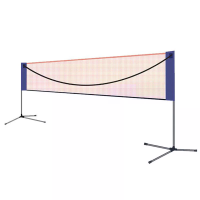 Bominfit 4,1 m draagbare inklapbare badminton/pickleball net met standaard, professioneel eenvoudig op te zetten, volley