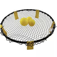 Bominfit 90cm Diameter Strandvolleybalnet Spike Set met 3 Ballen Buiten Tuin Achtertuin Teamspel Sport Fitnessapparatuur