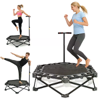 Bominfit BC02 42 Inch Fitness Trampoline voor Volwassenen & Kinderen, Vouwbare Rebounder met Stille Bungee systeem, 106