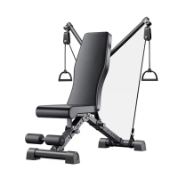 Bominfit Fitness Bank 300KG Capaciteit Verstelbare Rugleuning 7 Rijs Kreeft Arm 3 Rijs Staalbuis Thuis Gym Multifuntione