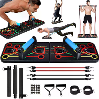 Bominfit Push up Bord Fitness Combo Set voor Thuis Workouts Borst Buik Rugspieren Training met Verstelbare Weerstandsban