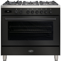 Boretti MLG96BZW Milano Gasfornuis   90 cm   6 Branders   Zwart