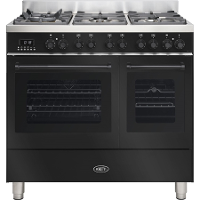 Boretti MLG96DZW Gasfornuis Milano   90 cm   Zwart