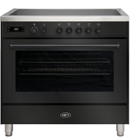Boretti MLI95BZW Inductiefornuis Milano met Oven   5 Kookzones met Flex   90 cm   Zwart