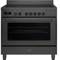 Boretti MLI95XMAT Inductiefornuis Milano met Oven   90 cm   5 Zones + Flex   Antraciet Mat