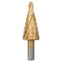 Bosch Accessories 2608597526 2608597526 HSS Getrapte boor Gezamenlijke lengte 70.5 Mm TiN 3 vlakken schacht 1 stuk(s)