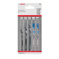 Bosch Accessories 2608667857 Decoupeerzaagbladenset Wood and Metal Basic, 5 delig, 1 noks schacht 5 stuk(s)