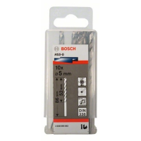 Bosch Accessories 2608595062 2608595062 HSS Metaal spiraalboor 5 mm Gezamenlijke lengte 86 mm Geslepen DIN 338 Cilinderschacht 10 stuk(s)