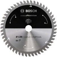 Bosch Standard for Aluminium cirkelzaagblad voor accuzagen 136 x 1,6 / 1,1 x 15,875 T50
