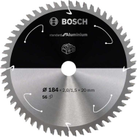 Bosch Standard for Aluminium cirkelzaagblad voor accuzagen 184 x 2 / 1,5 x 20 T56