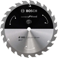 Bosch Standard for Wood cirkelzaagblad voor accuzagen 165 x 1,5 / 1 x 10 T24
