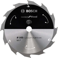Bosch Standard for Wood cirkelzaagblad voor accuzagen 165 x 1,5 / 1 x 15,875 T12