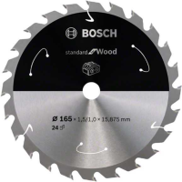 Bosch Standard for Wood cirkelzaagblad voor accuzagen 165 x 1,5 / 1 x 15,875 T24