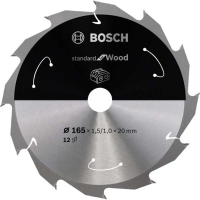 Bosch Standard for Wood cirkelzaagblad voor accuzagen 165 x 1,5 / 1 x 20 T12